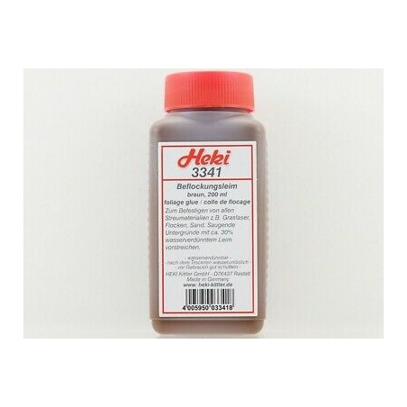 Heki 3341 - Pot de colle marron pour flocage et verdures miniatures - 200 ml